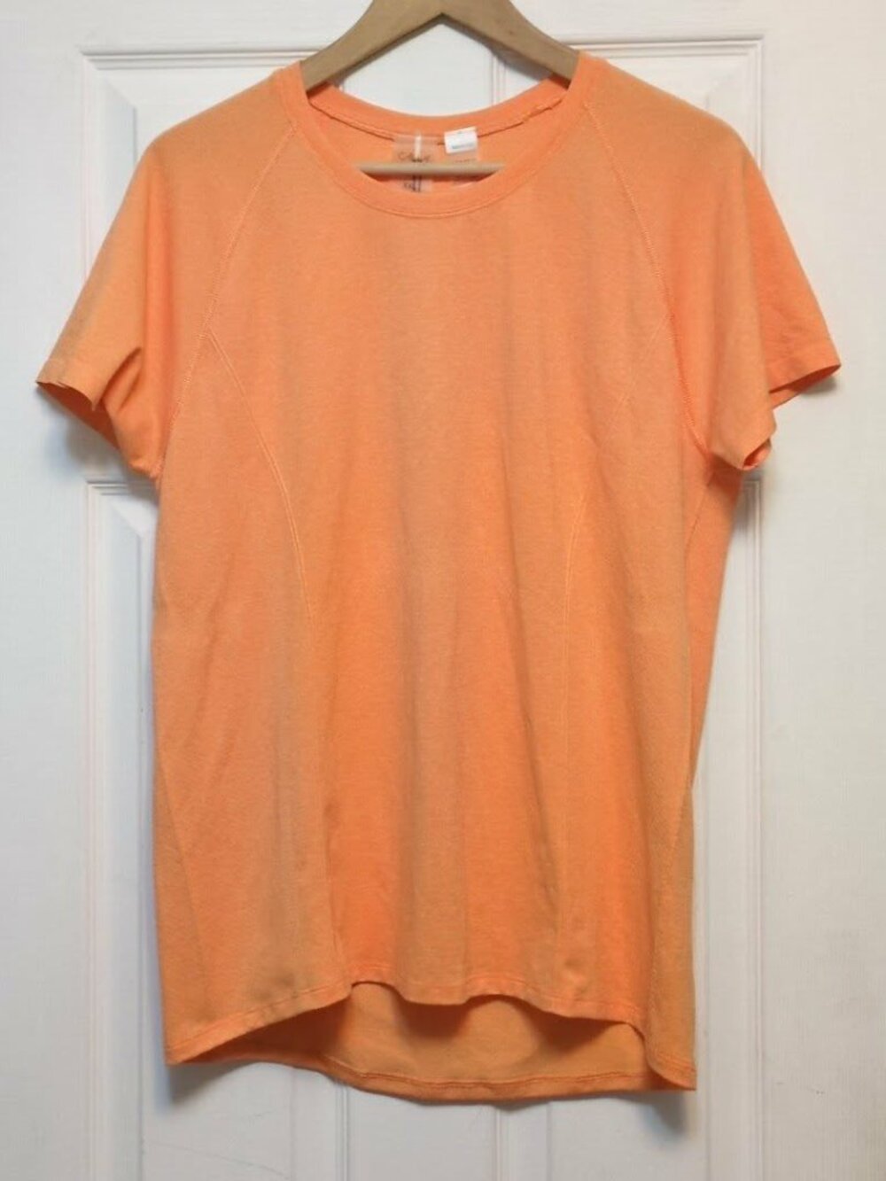 CALIA NWT Focus Tee Orange Athletic Short Slv Shirt Top Sz XXL $56 MSRP Seamless
